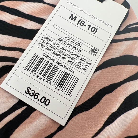 Shade & Shore Women's One Piece Swimsuit Swim Swimwear Medium animal print - Picture 4 of 8